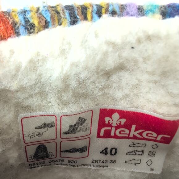 Rieker Felicitas Ankle Boots Red Sherpa Lined Side Zip Lace Up Women's 9 - Picture 8 of 8